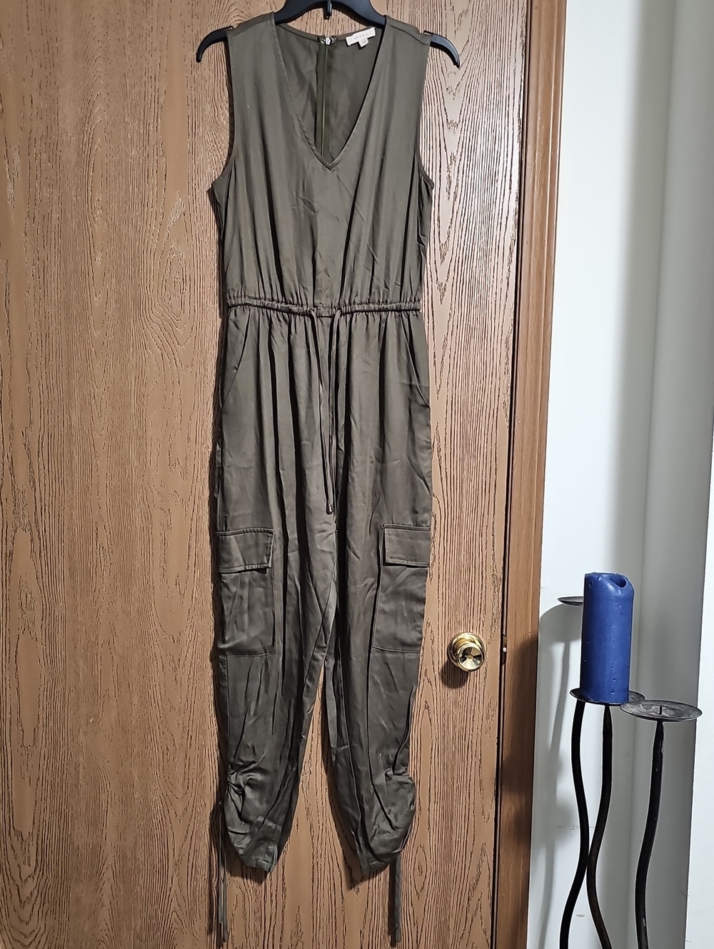 Gilli Olive Green Sleeveless Utility Jumpsuit